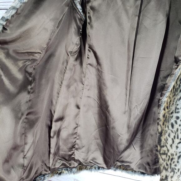 Luciano Dante Faux Fur Cheetah Print Front Pockets Vest Size Small - Picture 6 of 12